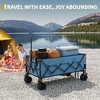 Collapsible Utility Wagon Cart with All Terrain Wheels, Heavy Duty Foldable Wagon, 460 lb Capacity, Portable for Beach Camping - 4 of 4