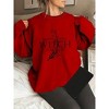 Plus Size Sweatshirts Tops with Crew Neck Long Sleeve Funny Sayings "There's a little witch in all of us" Pullover Plus Size Sweatshirts - 3 of 4