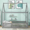 Full Wood House Bed, Fence, Door - Gray - 2 of 3
