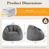 GYIIYUO 47" Giant Bean Bag Chair for Adults - Comfy Plush Round Shell Soft Accent Chair, Oversized Cozy Lounge Floor Sofa Reading Chair - 3 of 4
