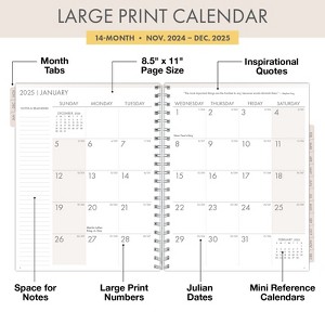 Global Printed Products Essential Pro Monthly & Weekly Planner 8.5" x 11" CY 2025 (Teal Floral) - 1 of 4