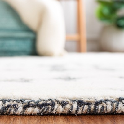 Charcoal and Ivory Hand-Tufted Wool Runner Rug