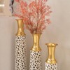 Angel Sar 3-Piece Metal Floor Vases with Irregular Geometric Hollow Design, Large Flower Vase - 4 of 4