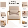 Airsurfer Modern Accent Armchair with Solid Wood Frame, Beige Upholstered Chair with Cushion, Mid-Century Fabric Arm Chair for Living Room or Bedroom - 3 of 4