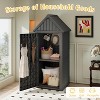 Lockable Outdoor Storage Shed, Waterproof & Heavy-Duty Resin Garden Tool Cabinet, Weather-Resistant for Secure Patio, Backyard, and Garage Use - Black - 3 of 4