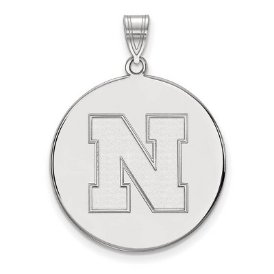Black Bow Jewelry Sterling Silver Nebraska Cornhuskers NCAA Extra Large Pendant