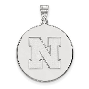 Black Bow Jewelry Sterling Silver Nebraska Cornhuskers NCAA Extra Large Pendant - 1 of 3