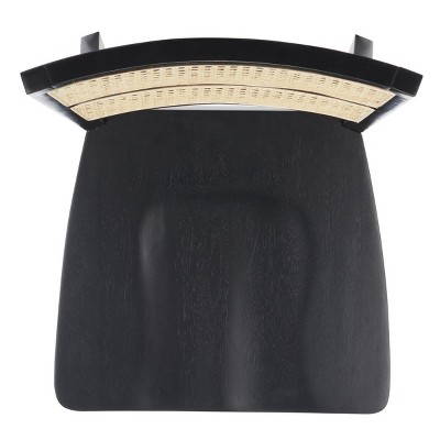 Black and Natural Woven Rattan Back Dining Chair Set