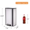 Kitchen Trash Can, 7.9 Gallon (30L) Stainless Steel Rectangular Garbage Can With Soft-Close Lid & Removable Inner Basket, Odor-Proof Step Trash Can - 2 of 4