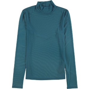 GUESS Womens Sheer Mesh Pullover Blouse, Blue, X-Small - 1 of 1