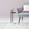 Christian Side Table in Black & White 22"H – Modern Powder-Coated Iron & Natural Marble Table by Zuo Modern - 2 of 4