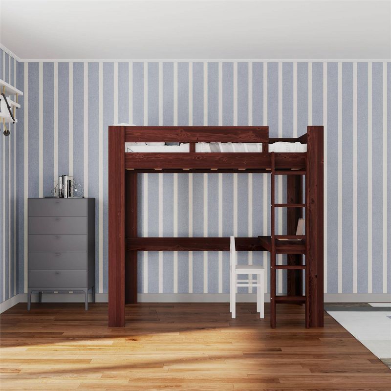Twin Jaymee Kids' Wood Loft Bed with Desk - Dorel Home Products, 3 of 10