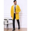 Lars Amadeus Men's Slim Fit Winter Notched Lapel Single Breasted Long Jacket Overcoat - 4 of 4