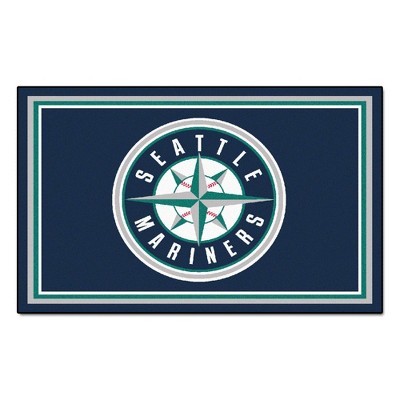 MLB Seattle Mariners 4'x6' Plush Area Rug - Navy