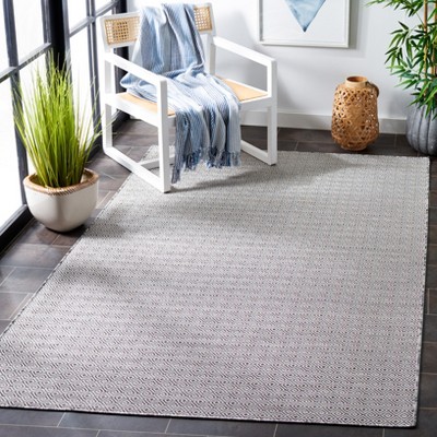 Hampton Ivory and Black Square Indoor/Outdoor Rug