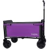 All-in-One Convertible Folding 4-Wheel Trolley w/ Bench Seat and Dog Leash - Heavy Duty Foldable Utility Trolley -Versatile Seating and Storage Space - 3 of 4