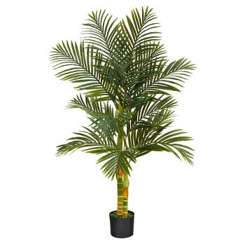 Nearly Natural 5’ Double Stalk Golden Cane Artificial Palm Tree
