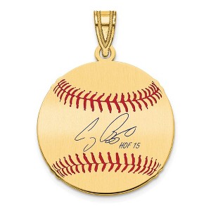 Black Bow Jewelry 14K Gold Plated Craig Biggio Signature SM Enamel Baseball Pendant - 1 of 4