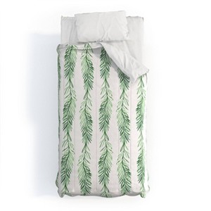 Twin Extra Long Gabriela Fuente Natumas Polyester Comforter + Pillow Shams Green - Deny Designs: Abstract Boho Bedding Set, 300 Thread Count - 1 of 4