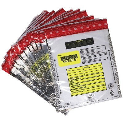 Nadex Coins™ Tamper-Evident 9-In. x 12-In. Clear FRAUDSTOPPER® Bank Deposit Bags