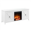 White TV Stand with Log Fireplace Insert - Henn&Hart - 2 of 4