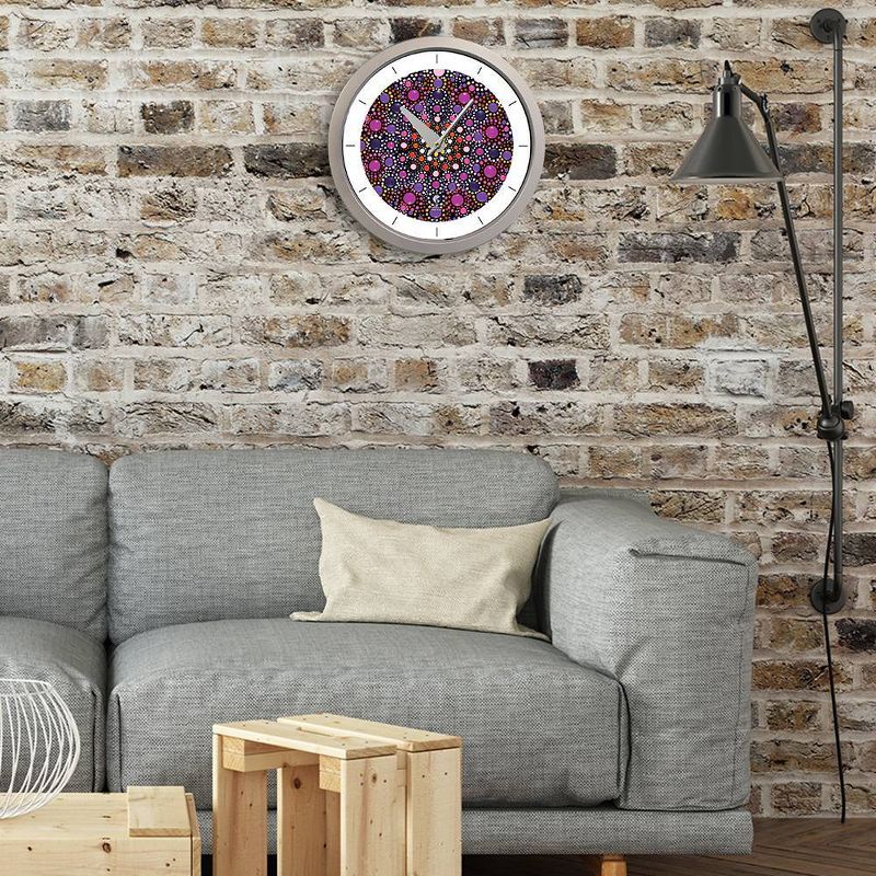 14.5&#34; Artist Series Amy Diener Mesmerize Decorative Clock Silver - The Chicago Lighthouse, 4 of 5