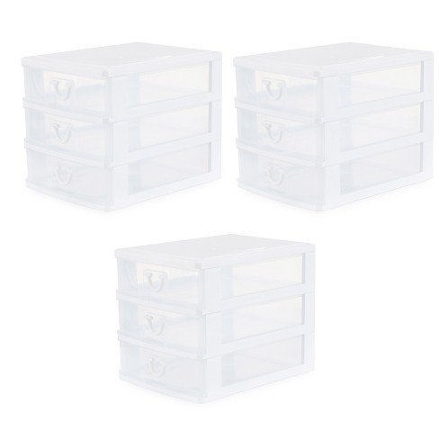 Life Story 3 Drawer Stackable Shelf Organizer Plastic Storage Drawers For Bathroom  Storage, Make Up, Or Pantry Organization, White (2 Pack) : Target