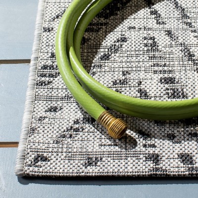 Grey and Black Chevron Indoor/Outdoor Area Rug