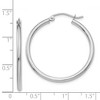 Black Bow Jewelry 2mm, 14k White Gold Classic Round Hoop Earrings, 30mm (1 1/8 Inch) - 4 of 4
