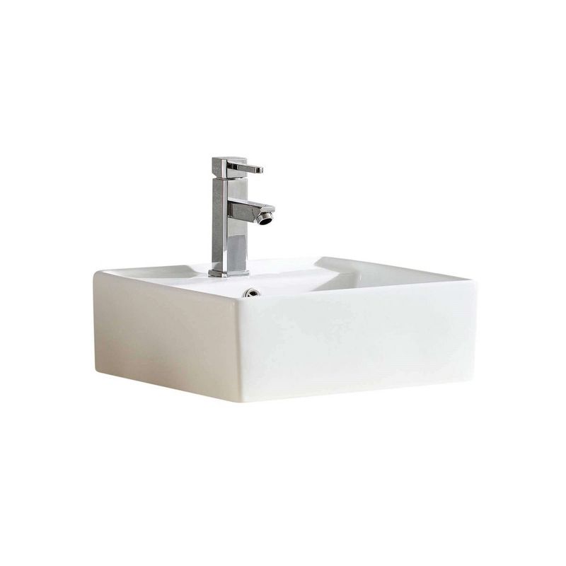 Fine Fixtures Square Vessel Bathroom Sink Vitreous China Without Overflow, 1 of 7