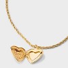 Girls' 3pk Heart Locket Pearls and Bow Charms Necklace - art class™ Gold: Acrylic Zinc Chain Set - 3 of 4