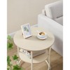 VASAGLE Side Table, Round End Table with 2 Shelves for Living Room, Bedroom, Nightstand with Steel Frame for Small Spaces - image 2 of 4