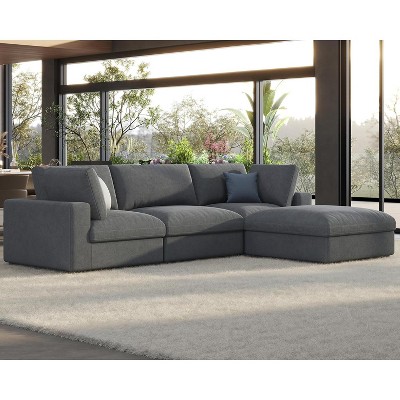 AMERLIFE Modular Sectional Sofa, Down Filled Couch for Living Room