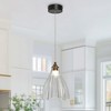 LNC Juanshin Modern Luxury  Cone Integrated LED Mini Pendant  Lights, Gold with Clear Glass,7.5in/20in - 2 of 4