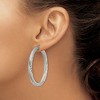 Chisel Stainless Steel Polished and Textured Hollow Hoop Earrings - 4 of 4