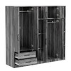 Whisen Elegant Design 6-Door Wardrobe with Hanging Rods, Pull-out Drawers and Open Shelves - 2 of 4