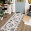 Vintage Floral Distressed Printed Area Rug Low Pile Machine Washable Stain Resistant Non Shedding Non Slip Pet Friendly Floor Mat - 4 of 4