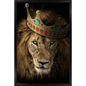 Trends International Reinders: Animals - Lion Boss Crown Framed Wall Poster Prints - 1 of 4