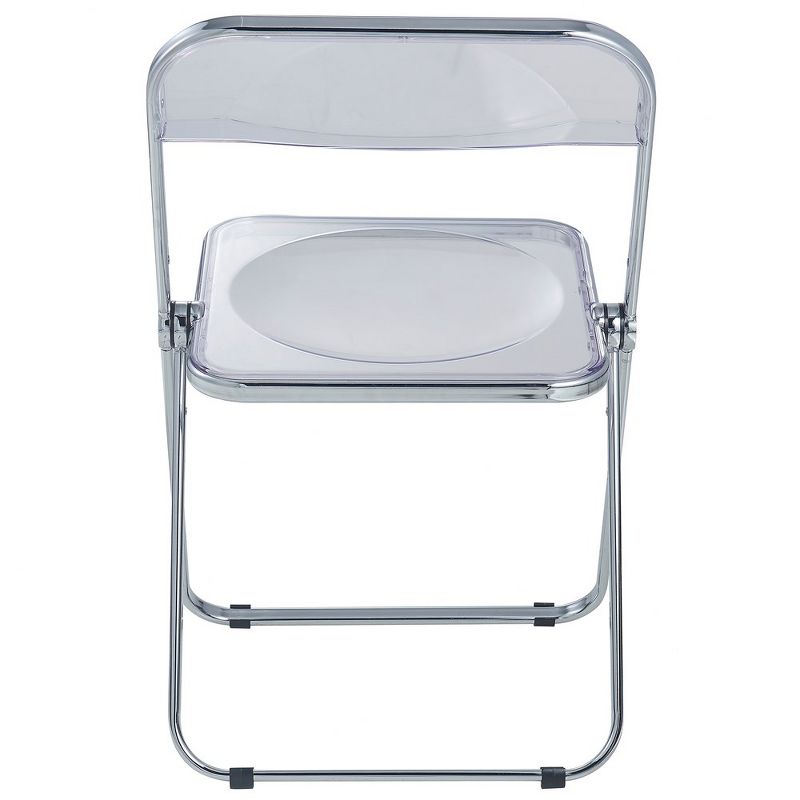 LeisureMod Lawrence Modern Acrylic Folding Chair With Metal Frame Set of 2, 5 of 10