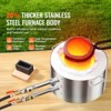 VEVOR Propane Melting Furnace Kit, 16KG/35lbs Gas Metal Melting Furnace Kit, Dual Burner Foundry Home Kiln with Crucibles and Tongs, Silver - 3 of 4