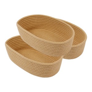 REGALWOVEN Odorless Cotton Rope Handcrafted Compact Multiple Use Open Storage Bins 3 Packs - 1 of 4