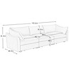 VASIP Modular Sectional Sofa with Ottoman& Storage Drawers, L-Shaped 3-Seate Features Crescent Armrests & Wraparound Cushions for Living Room,Orange - 2 of 4