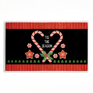 Stupell Industries Tis The Season Candy Heart Printed Plush Bath Mat And Bath Rug, Design By Suzanne Nicoll, 18"X30" - 1 of 4