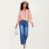 Anna-Kaci Women's Bold Abstract Floral Pattern Knit Sweater with Soft Textured Feel Ribbed Crew Neckline and Relaxed Silhouette - 3 of 4