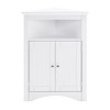 Corner Storage Cabinet With 2 Doors Corner Freestanding Floor Cabinet For Home Kitchen Living Room Bedroom - 3 of 4