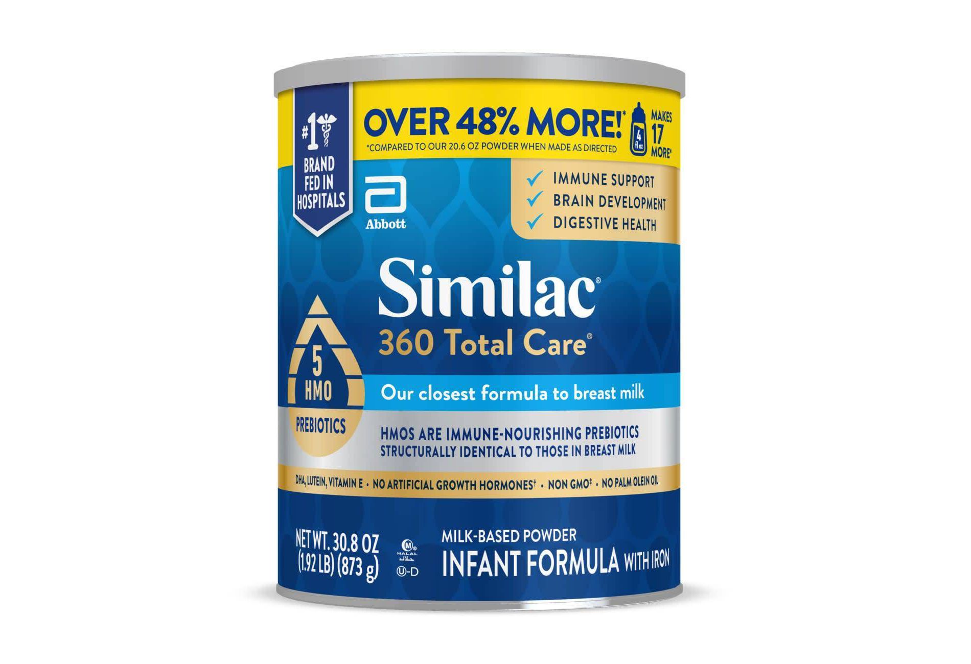 Similac 360 Total Care Non-GMO Infant Formula Powder - 30.8oz: Kosher, Halal, Gluten-Free, Mix