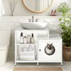 DSVIMOY Cat Litter Box Enclosure for Bathroom, Hidden Litter Pet Washroom with Divider, Indoor Cat House for Large Cats, White, 34.45"*21.26"*25.98" - 2 of 4