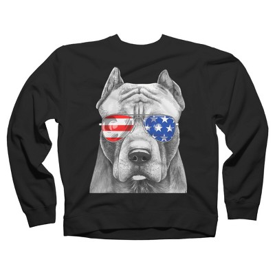 Adult Design By Humans American Pitbull With Sunglasses By Sweatshirt