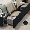 Bed Frame with 4 Storage Drawers, Platform Bed Frame with Upholstered Channel Tufted Wingback Headboard, Strong Wooden Slats Support - 2 of 4