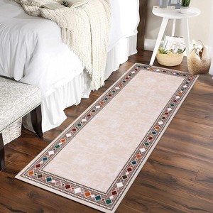 Acekool 5x7 Washable Rug – Modern Geometric Indoor Carpet, Non-Slip Ultra-Thin Floor Mat for Living Room & Bedroom - 1 of 3